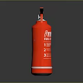 Red Fire Extinguisher With Red Handle Silver Nozzle And Reflective Surface
