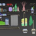 Modern Bathroom Hanger Towels Toiletries 3d model