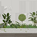 Plant combination flower box flower pool flower bed green plant flower box plant pile pot 3d model