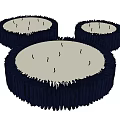 Round Decorative Mats With Black Ribbed Edges White Surfaces And Small Protrusions