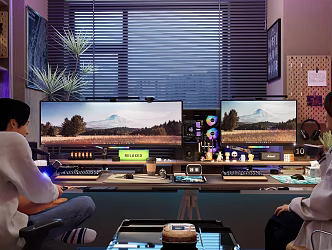 E-sports room studio computer room 3d model