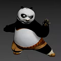 Kung Fu Panda Movie Character In Martial Arts Stance With Orange Belt