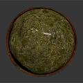 Rusty Red Cylindrical Metal Container With Green Patina And Stone Inside 3d model