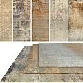 Square Rugs With Distressed Textured Patterns For Modern Home Decor 3d model