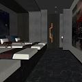 Luxurious SPA Sauna Interior With Comfortable Beds Decorative Artworks And Modern Lighting