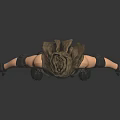 3D Male Warrior Character With Headscarf Mask Arm Guards And Tactical Combat Boots
