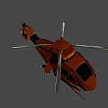 Orange Modern Helicopter Design With Rotor Cockpit And Futuristic Look
