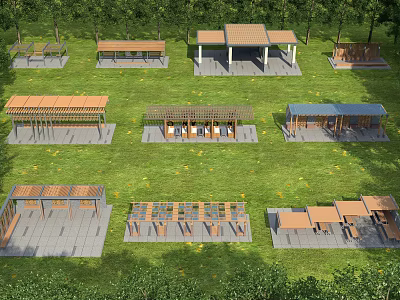 Modern gallery landscape gallery 3d model