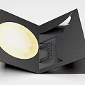 Black 3D Paper Art Decorative Ornament Set With Luminous Moon And Chinese Window Design