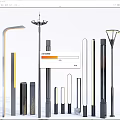 Modern Outdoor Lights With Various Designs Different Heights And LED Illumination