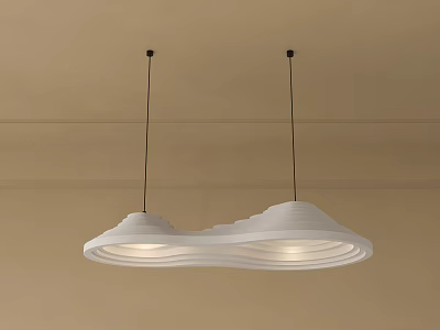 Modern White Wave Shaped Pendant Light For Ceiling Hanging Interior Decor 3d model
