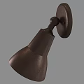 Modern Bronze Wall Light With Round Base And Conical Shade Design 3d model