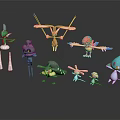 Colorful Fantasy Creature And Character Figures With Diverse Vibrant Designs