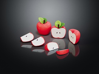 Modern Apple Red Apple 3d model