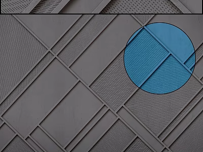 Modern Industrial Components With Grid Lines Interlocking Patterns And Textured Design 3d model
