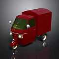 Red Cargo Tricycle Delivery Vehicle Featuring Compact Design And Box