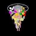 Colorful Swirl Lollipops And Striped Candy Canes In Hanging Decorative