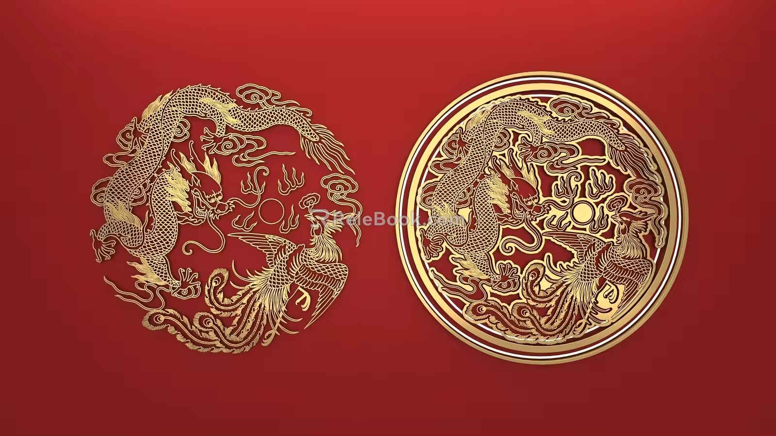 Dragon and Phoenix Pattern 3d model