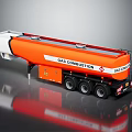 Orange And White Gas Combustion Tanker Truck Transport Vehicle Design