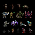 Diverse Fantasy Game And Movie Characters With Mythical Designs And Weapons