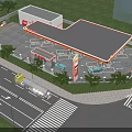 China National Petroleum Modern Petrol Station With Multiple Fuel Pumps Bright Lighting And White Car