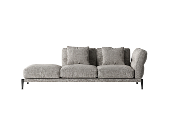 Modern three-seat sofa multiplayer sofa 3d model