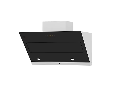 Modern Kitchen Range Hood Featuring Black Panel And White Housing Design 3d model