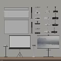 Wall Mounted and Stand Projection Monitoring Equipment Display with Screens and Projectors