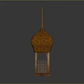Traditional Handcrafted Bamboo Lantern With Woven Design Square Base And Spire Top