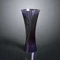 Modern Purple Striped Decorative Vase For Home Furniture Decoration