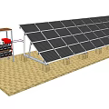 Solar Panel Array with Control Equipment for Household Daily Appliances 3d model