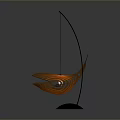 Whale Shaped Orange Lighting Combination With Curved Stand And Illuminated Design