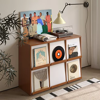 Modern Middle Ancient Side Cabinet 3d model