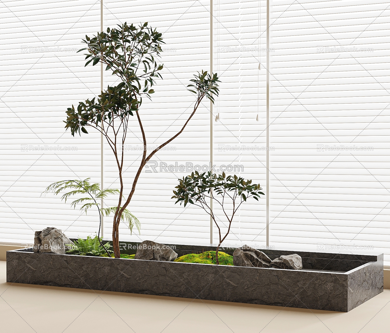 Interior Landscape Tree Stone model