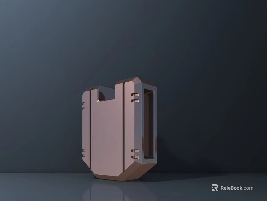 Public Facility With Modern Geometric Metal Structure In Bronze Color Design 3d model 
