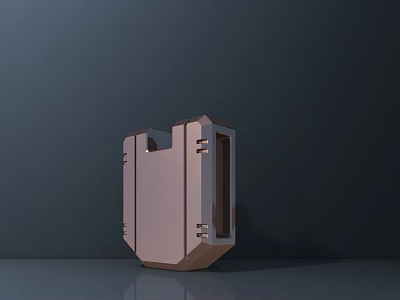 Public Facility With Modern Geometric Metal Structure In Bronze Color Design 3d model