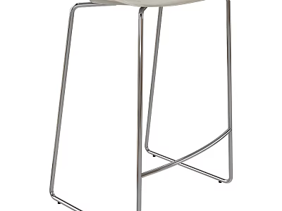 Modern White Bar Stool With Sleek Metal Frame For Contemporary Home Use 3d model