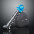 Efficient LEAF PRO Leaf Collection Equipment With Blue Handle Black Bag And Wheels 3d model