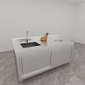 Commercial Kitchen Equipment with Stainless Steel Countertop Sink Faucet Knife Holder and Cabinets