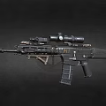 Tactical Military Rifle With High Precision Scope And Adjustable Ergonomic Stock