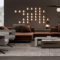 Modern Living Room Interior Design With Sofa Coffee Table Rug And Pendant Light