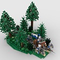 Lego Toys Forest Army European Knight Cavalry Soldier 3d model