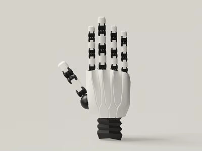 Realistic Detailed Mechanical Hand Sculpture in White with Black Joints 3d model Realistic Detailed Mechanical Hand Sculpture in White with Black Joints 3d model