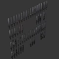 Various Decorative Weapons Collection With Swords Daggers Metallic Blades And Colorful Handles