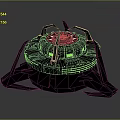 3D Model of Cosmic Spacecraft with Extended Supports and Circular Structural Design for Aerospace Exploration