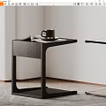 Side Table Solid Wood Side Table Small Coffee Table Book Ornaments 3d model