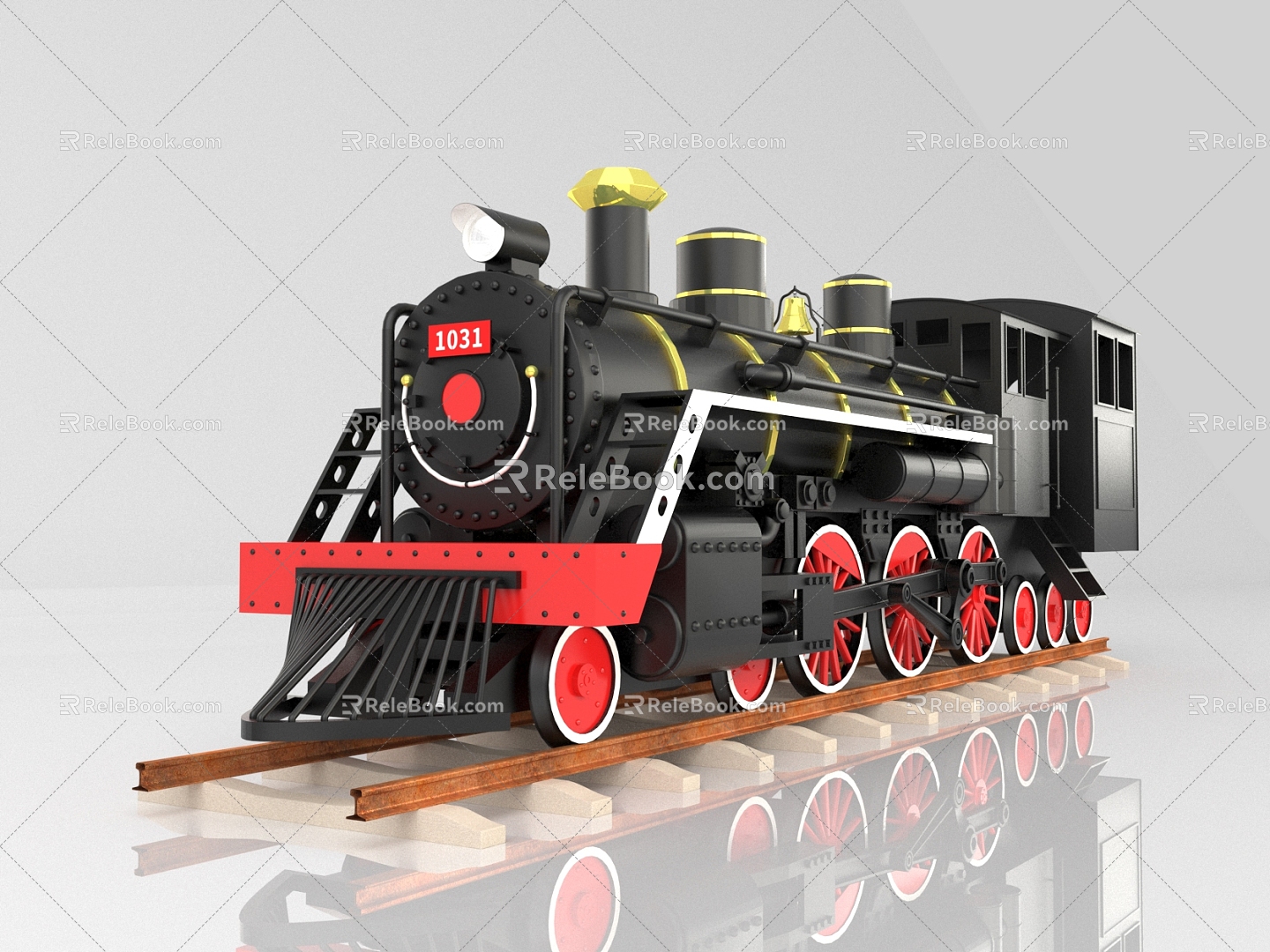 Retro steam locomotive vintage train beauty Chen props industrial LOFT 3d model