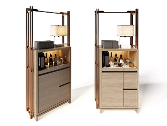 Minibar Cabinet Sideboard Luggage Rack Dining Bar Wine Cabinet 3d model