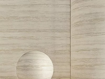 Beige Wooden Texture Wall With Round Sphere Decor In Modern Interior Design 3d model