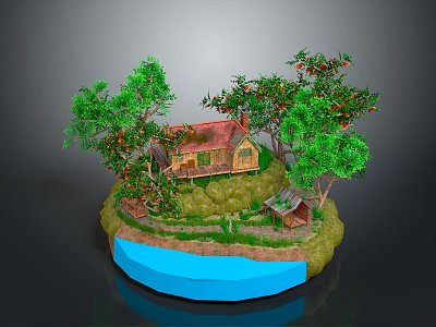 Cartoon Landscape Animation Landscape Rural Landscape Painting Outdoor Landscape Rural Landscape 3d model